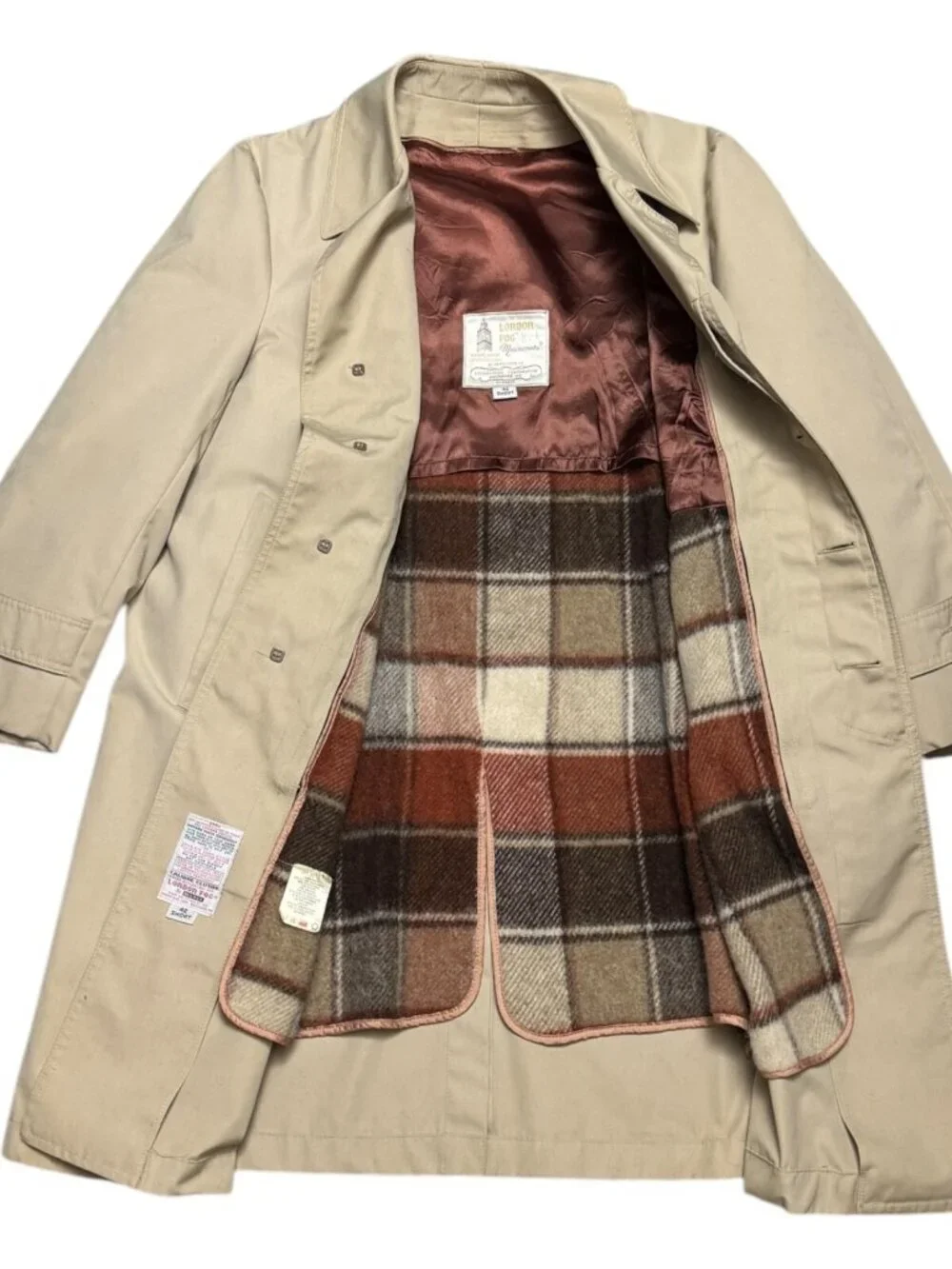 LONDON FOG MAINCOATS Vintage Retro 90s Business Casual Trench Coat Mens 42S